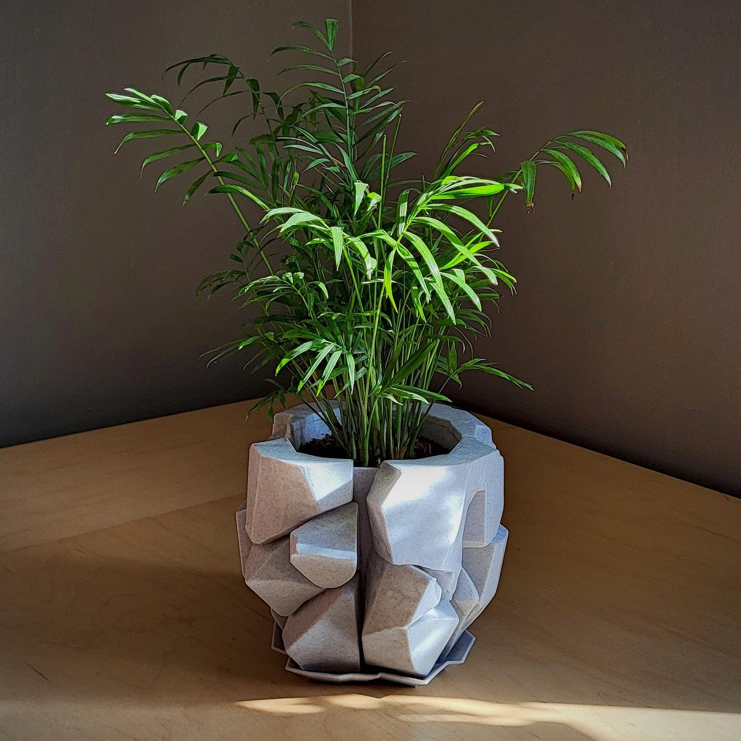 Monolith Planter — Sculptural 8″ Planter with Integrated Water Catch