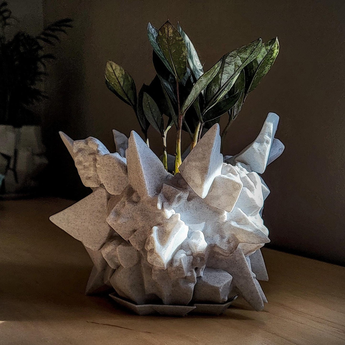 Thornyx Planter — Sculptural 8″ Planter with Integrated Water Catch