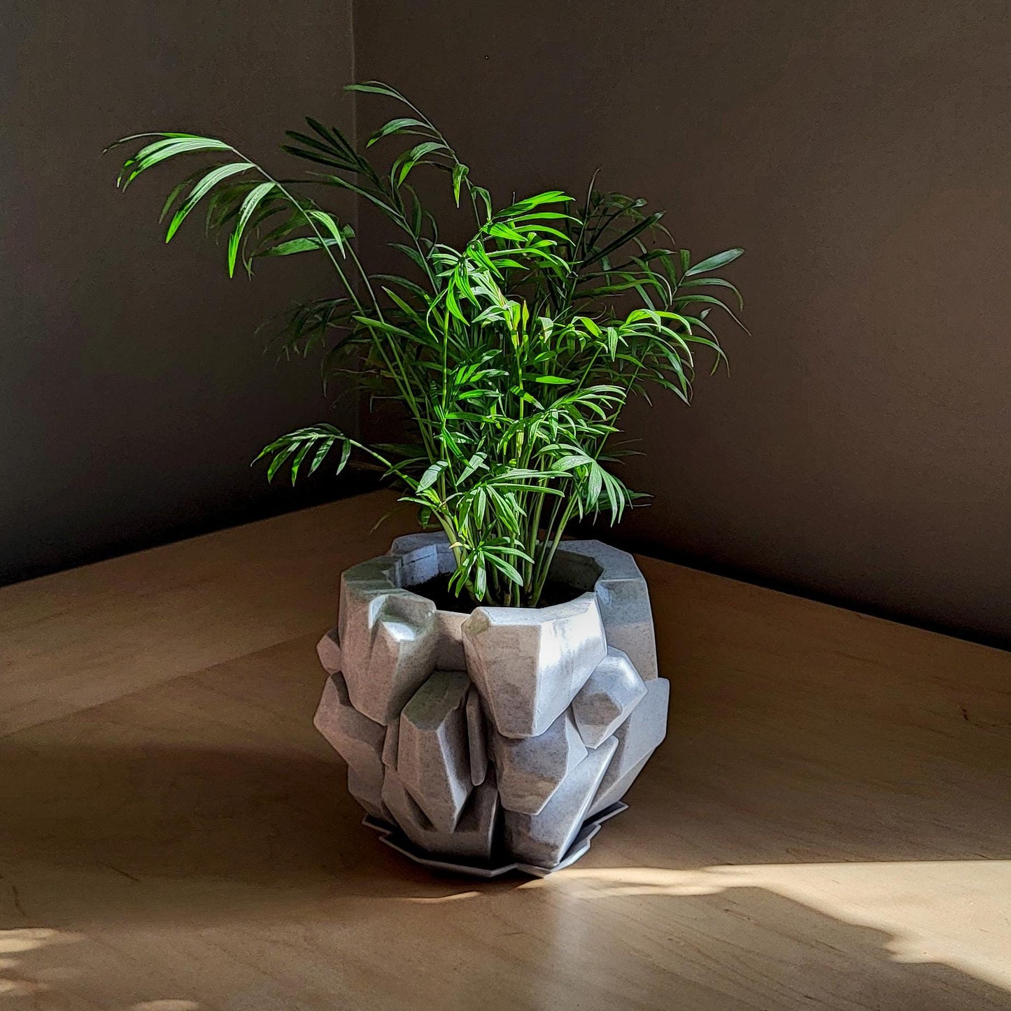 Monolith Planter — Sculptural 8″ Planter with Integrated Water Catch