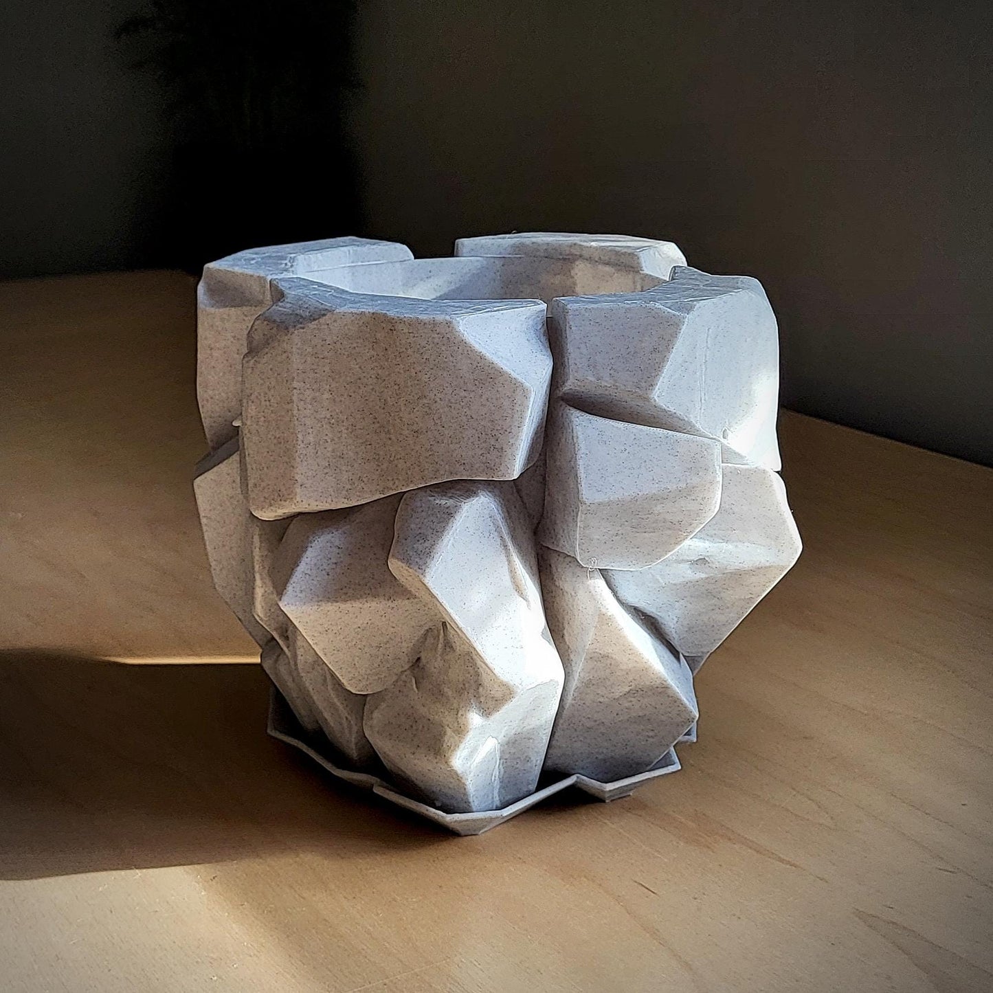 Monolith Planter — Sculptural 8″ Planter with Integrated Water Catch