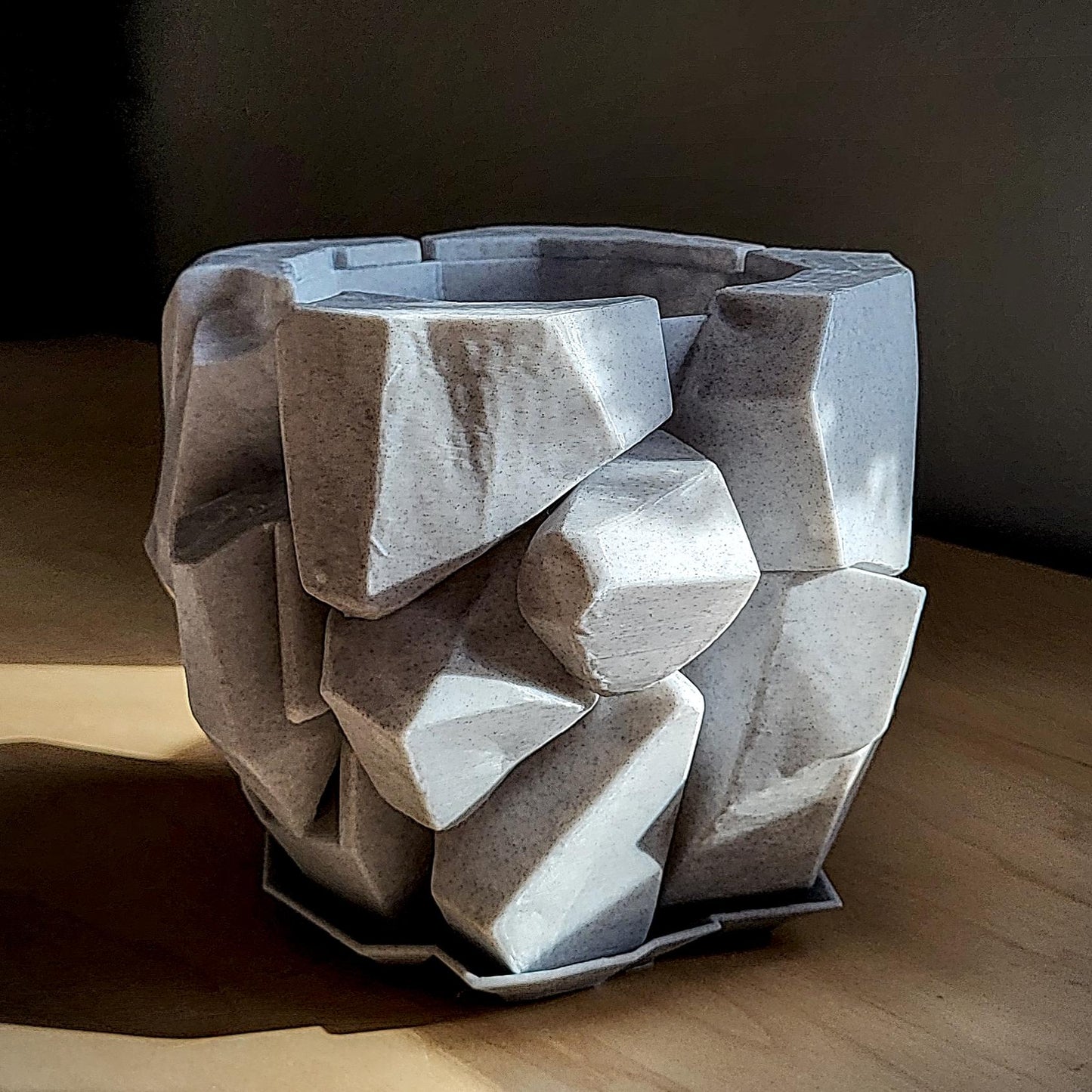Monolith Planter — Sculptural 8″ Planter with Integrated Water Catch